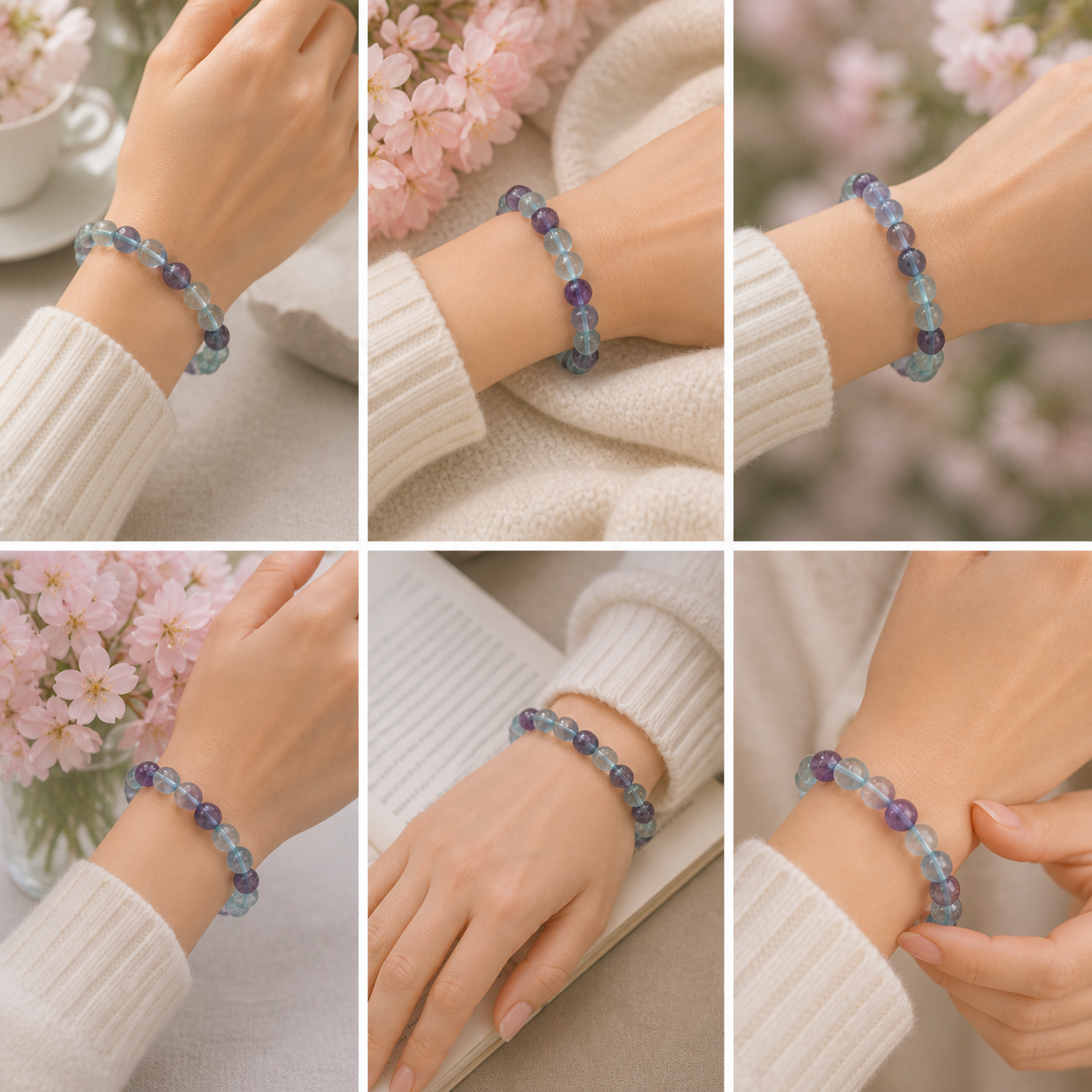 Fluoritarmband „Clarity“ – Farben der Klarheit