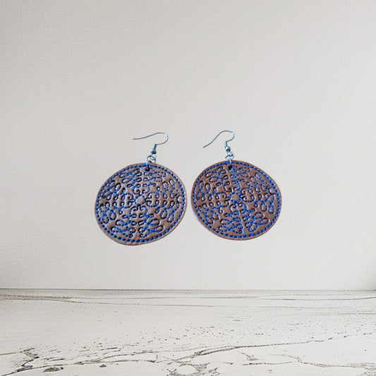 Ohrringe gestickt Kunstleder