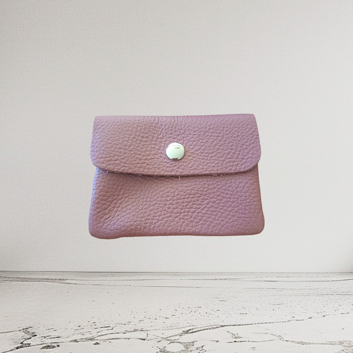 Kleine Geldbörse aus echtem Leder - Altrosa
