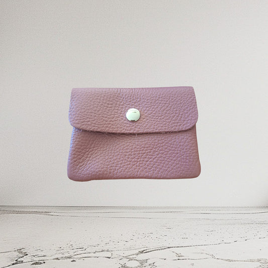 Kleine Geldbörse aus echtem Leder - Altrosa