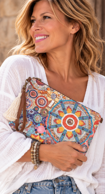 Tasche / Clutch  "Luzia"– Farbe trifft Eleganz